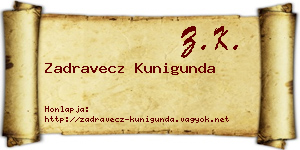 Zadravecz Kunigunda névjegykártya